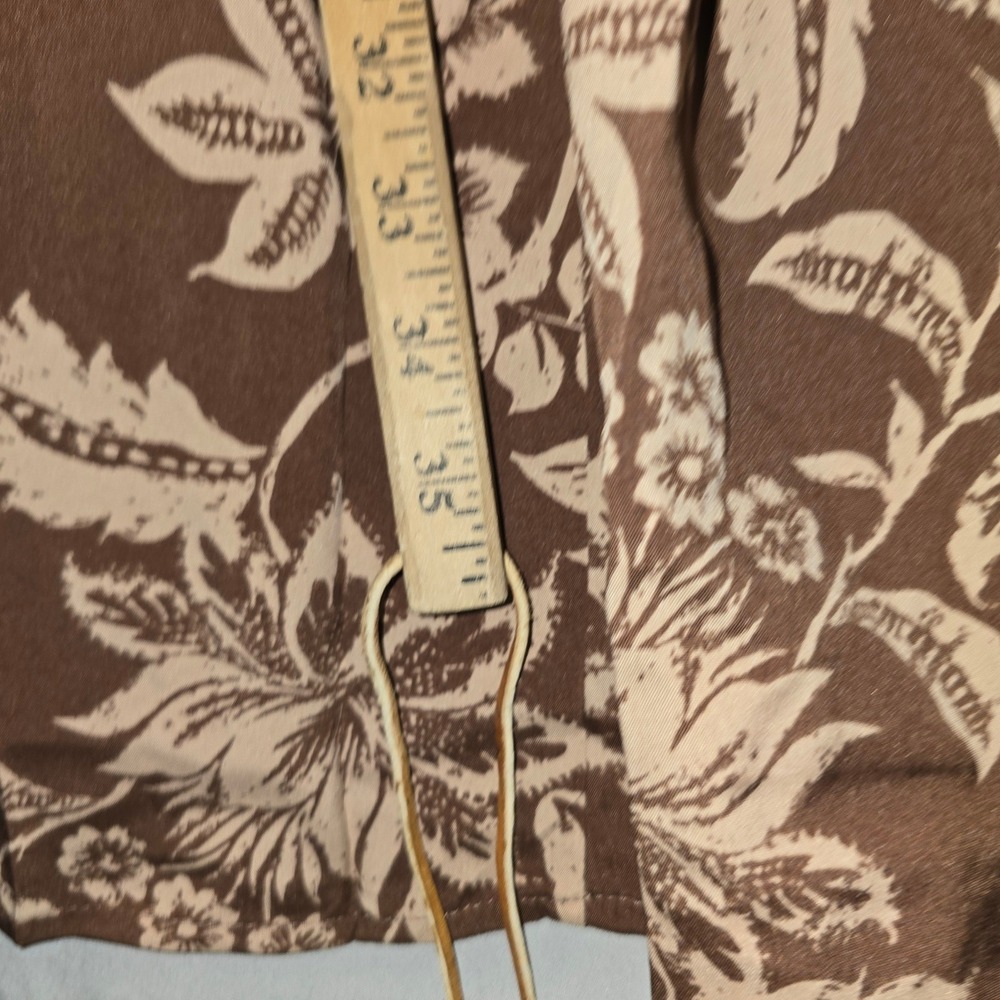 Rusttydustty Maxi Dress Small Womens Brown Floral Tiered Boho Embroidered V-Neck - Picture 7 of 11
